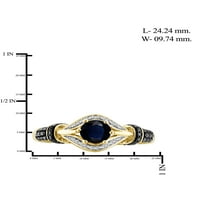 JewelersClub Sapphire Ring RođenDano nakit - 1. Karat Sapphire 14K pozlaćeni Srebrni nakit sa bijelim dijamantskim naglaskom - Greveni prstenovi sa hipoalergenijskim srebrnim pojasom 14K pozlaćenog srebra