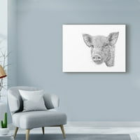 Zaštitni znak likovne umjetnosti' Pig Line Art ' Canvas Art by Let your Art Soar