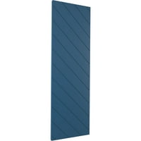 Ekena Millwork 18 W 33 H True Fit PVC dijagonalna letvica modernog stila fiksne kapke za montiranje, boravak plava