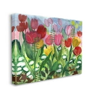 Stupell Industries Lush various Spring Tulips Blooming Flower Meadow painting Gallery Wrapped Canvas Print Wall Art, Design by unknown