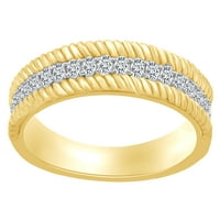 Karatni okrugli rez bijeli prirodni dijamant zaručnički vjenčani prsten od 14k prstena od punog žutog