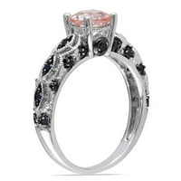 Miabella ženski CT Morganite CT Crni Dijamant 10kt Infinity zaručnički prsten od bijelog zlata