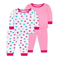 Little Star Organic Baby & Toddler Girl True Brights košulja i pantalone sa dugim rukavima zgodna pidžama,