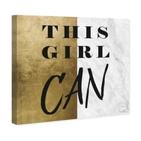 Wynwood Studio Tipografija i citati Zidno umjetničko platno Ispisuje 'Ova djevojka može zlato' osnažiti