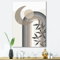 Designart 'apstraktni mjesec i Sunce u sivoj i plavoj boji' moderni platneni zidni umjetnički Print