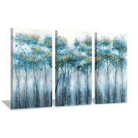 Apstraktni pejzaž drveća u slikarstvu šuma Artwork Print na platnu za dnevne sobe