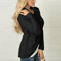 Follure ženske vrhove žene s dugim rukavima O-izrezom čvrstog dukserišta pulover vrhova bluza košulja