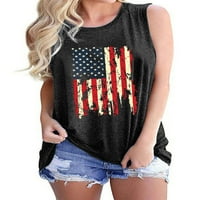 Ženski Tenkovi Američke Zastave Ljetni Grafički Majice Bez Rukava