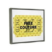 Stupell Industries Free Couture Glam marke Karata Beauty & Fashion Painting Sivi Floater Framed Art Print