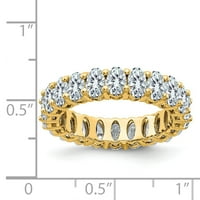 14k žuto zlato ovalna vječnost D E F Pure Light Moissinite prsten za bend 5. Carat, Veličina prstena 6