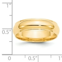 14k žuto zlato pola okruglog sa ivicama Veličina vjenčanja veličine 6. HRE060