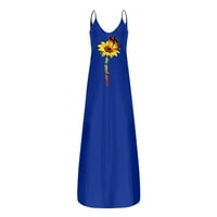 dmqupv trudničke haljine za žene dugi sarafan bez rukava Casual Printing Dress Dress Maxi ženske ljetne