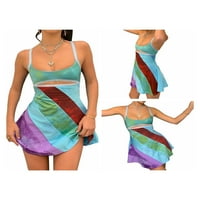 Licupiee Bodycon Halter mini haljina Ženska leđa V izrez Ljeto plaža Sunderss Vintage Party Hares Streetwear