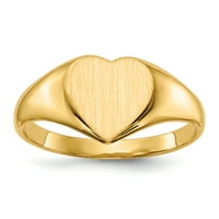 14k žuto zlato 9.0 x zatvorena leđa srce pečatnjak bend veličine prsten 5. Fini Nakit Za Žene Pokloni Za Nju
