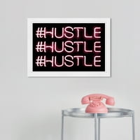 Wynwood Studio Prints Hustle Night tipografija i Citati Inspirativni citati i izreke Wall Art Canvas Print Pink Neon Pink 19x13