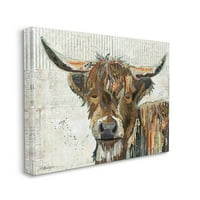 Stupell Industries Highland goveda krava kolaž portret grafička Umjetnička galerija umotano platno print zid Art, dizajn Traci Anderson