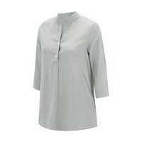 Bluze za žene s dugim rukavima otisnuta moda V vrat koji se vraćaju s dugim rukavima jednokratne majice casual top majice