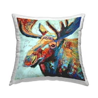 Stupell Industries Vivid Moose moderna kompozicija štampani jastuk za bacanje dizajn Jen Seeley