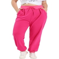 Jedinstvene povoljne ponude Juniorsove ploče Plus veličine struka kontrastnog boja jogger hlače