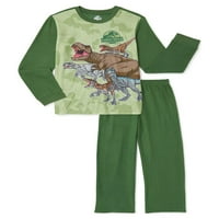 Jurassic Park Boys dugih rukava Top i hlače Pajama Sleep set, 2-komad, veličine 4-12