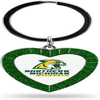 Sjeverni Michigan WildCats NCAA Rhinestone Obojeni privjesak za srce, zelena, u dužini, u dužini