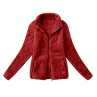 Zimska prodaja Ženska jakna za toplu FAU kaput Zimski patentni zatvarač Čvrsta karugana kapuljača