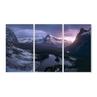 Stupell Industries planinsko jezero i Snježni epski pejzaž fotografija zidna ploča Enrica Fossatija