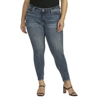 Silver Jeans Co. Ženske Plus Size Suki traperice za uske noge srednjeg rasta veličine struka 12-24