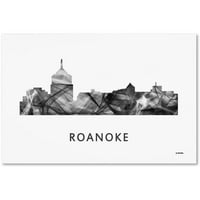 Zaštitni znak likovne umjetnosti 'Roanoke Virginia Skyline WB-BW' platno Umjetnost Marlene Watson