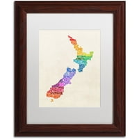 Zaštitni znak Likovna umjetnost novozelandska tipografija karta 3 Umjetnost platna Michaela Tompsetta,