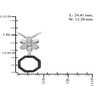 JewelersClub Carat T.W. Crno-bijeli dijamantski srebrni cvijet cvetni osmogni privjesak