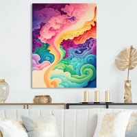 Designart višebojni Swirly Clouds II platno zid Art