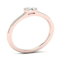 1 4CT TDW Diamond 10K ružični zlatni klasični zaručnički prsten