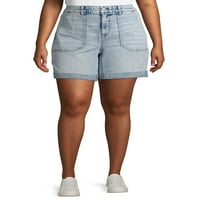 Terra & Sky ženske pomoćne džepne traper hlače s manžetama Plus Size