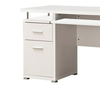 Benjara Elegantni bijeli računarski sto sa efikasnom skladištenom bojom: bijela