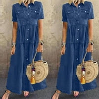 Ženska ljetna moda Casual Multi-button denim suknja sa više džepova Denim suknja