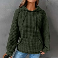 Ženski čvrsti Raglan džemper sa kapuljačom Dugi rukav gornji džemper