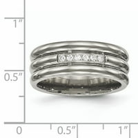 Titanijum polirani žvareni CZ prsten