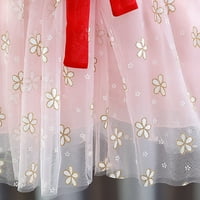 Djeca Toddler Baby Girls Fairy Hanfu s kratkim rukavima Cvjetni print Tulle haljina haljina za princeze
