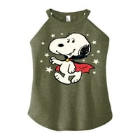 Peanuts-Snoopy Vampire Stars Glow In The Dark-Juniors High Neck Tank Top