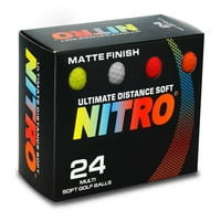 Nitro Golf Ultimate Udaljenost Soft Multi Golf Ball, 24-pakovanje, mat