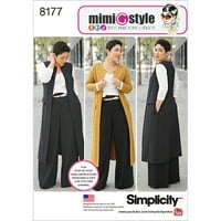 Jednostavnost mimi g stil hlače, kaput ili prsluk, & pleteni vrh, komad