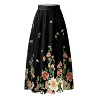 Follure košulja za ženska boemska labava cvjetna suknja od suknje visoke struke Pocket na plaži Long Maxi