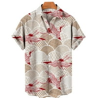 ležerni muški labavi rever print kratki rukav dugme port stil cvjetna košulja pijesak plaža hawaiianss
