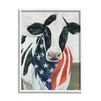 Poljoprivredna krava američka zastava Životinje i insekti Grafička umjetnost Bijela Umještena umjetnost