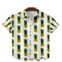 Muška havajska košulja dugme up plaža Aloha Casual Shirt Top zelena 2XL