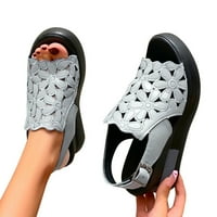 Youmylove Ženska ljetna platforma sandale Comfort kožne sandale Peep toe klinovi Bohemijske udobne stilske
