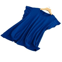 Ženska casual obična okrugla vrata mornarsko plava plus majica veličine 2xl
