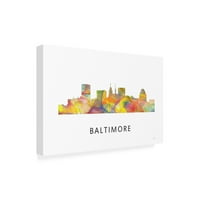 Marlene Watson 'Baltimore Maryland Skyline' Canvas Art