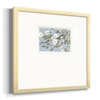 Chickadees and Blossoms Ipremium Framered Print
